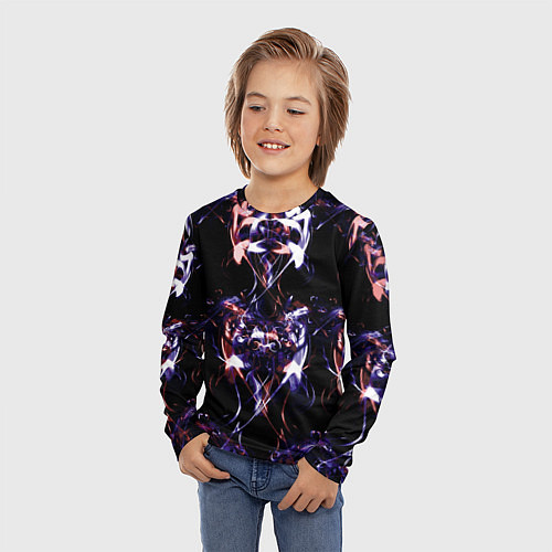Детский лонгслив Абстракция-Неон / 3D-принт – фото 3