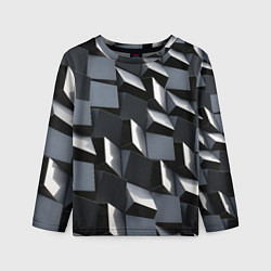 Лонгслив детский Выпирающие кубы - металлическая броня, цвет: 3D-принт