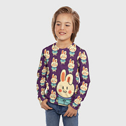 Лонгслив детский Зайцы в куртках, цвет: 3D-принт — фото 2