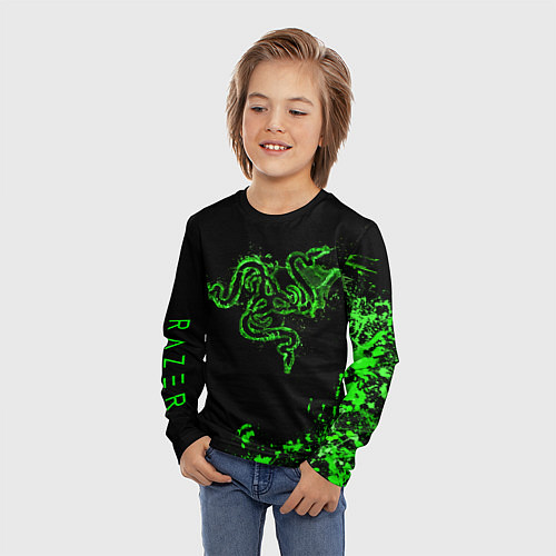 Детский лонгслив Razer брызги / 3D-принт – фото 3
