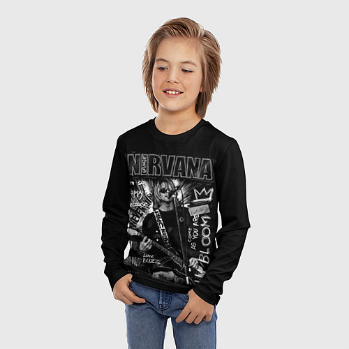 Детский лонгслив Nirvana Song life / 3D-принт – фото 3