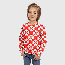 Лонгслив детский Четырехлистный клевер красный, цвет: 3D-принт — фото 2