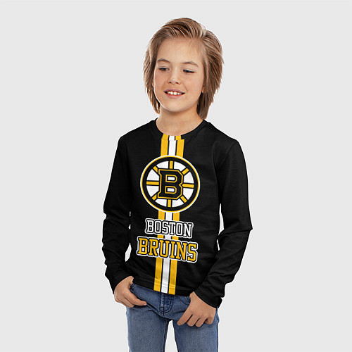 Детский лонгслив Бостон Брюинз - НХЛ / 3D-принт – фото 3