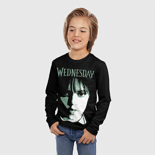 Детский лонгслив Уэнздэй Аддамс / 3D-принт – фото 3