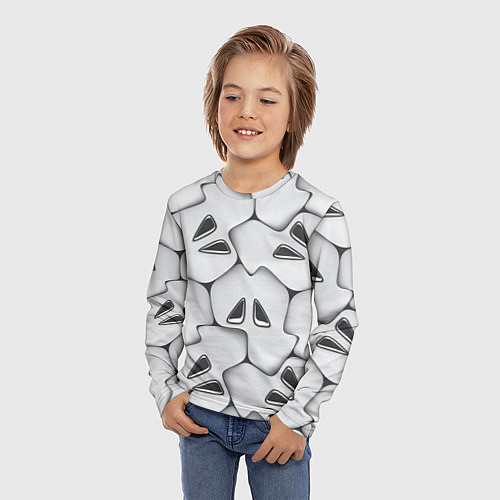 Детский лонгслив Металло-чешуйчатая серая броня / 3D-принт – фото 3
