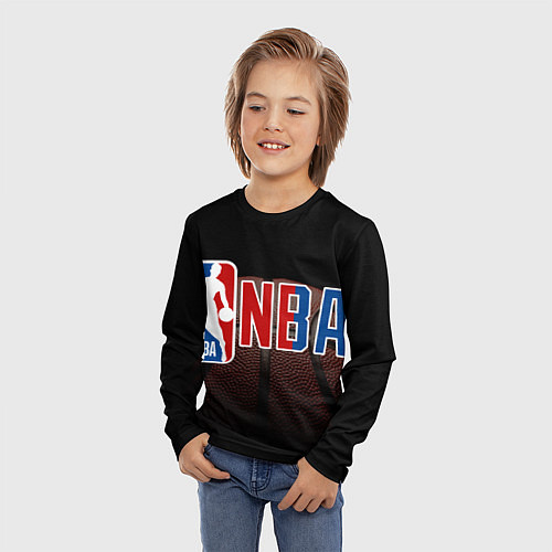 Детский лонгслив NBA - logo / 3D-принт – фото 3