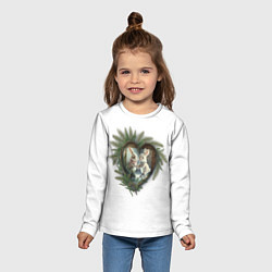 Лонгслив детский Парочка милых кроликов катается на коньках, цвет: 3D-принт — фото 2