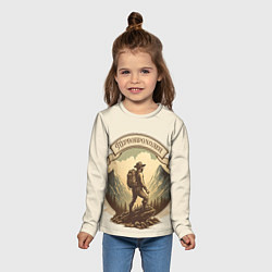 Лонгслив детский Первопроходец в винтажном стиле, цвет: 3D-принт — фото 2