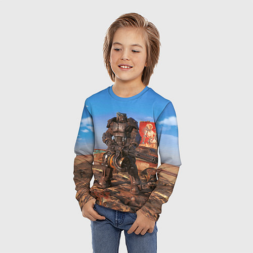 Детский лонгслив Fallout 4 Power Armor x-01 / 3D-принт – фото 3