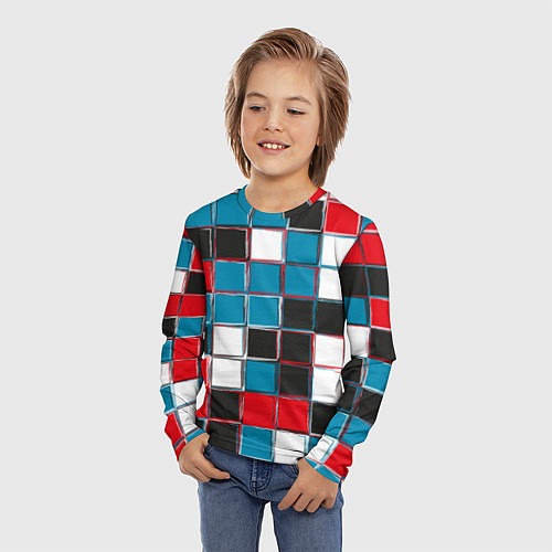 Детский лонгслив Разнообразные стеклянные фигуры / 3D-принт – фото 3