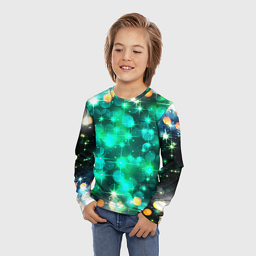 Детский лонгслив Космический принт и звездное сияние вселенной / 3D-принт – фото 3