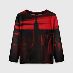 Лонгслив детский Город в красном цвете, цвет: 3D-принт