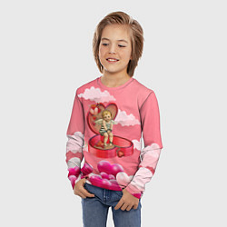 Лонгслив детский Амур прикованный к сердцу, цвет: 3D-принт — фото 2