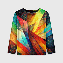 Лонгслив детский Радужная абстракция со звездами, цвет: 3D-принт