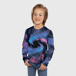 Лонгслив детский Ручная роспись галактики акварелью, цвет: 3D-принт — фото 2