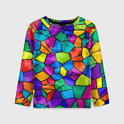 Лонгслив детский Разноцветная мозаика, цвет: 3D-принт