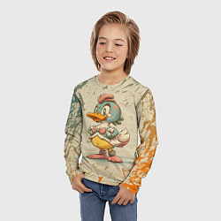 Лонгслив детский Уверенная утка, цвет: 3D-принт — фото 2