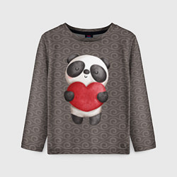 Лонгслив детский Панда с сердечком, цвет: 3D-принт
