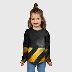 Лонгслив детский Желтые предупреждающие полосы, цвет: 3D-принт — фото 2