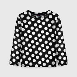 Лонгслив детский Белые горошины, цвет: 3D-принт