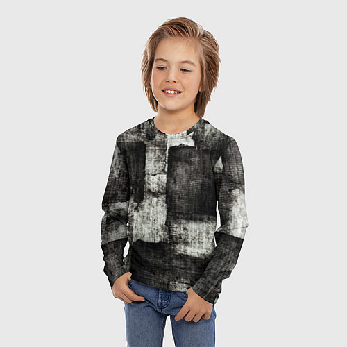 Детский лонгслив Белый и чёрный абстракт / 3D-принт – фото 3