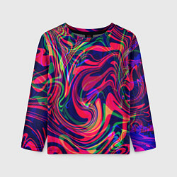 Лонгслив детский Яркие волны, цвет: 3D-принт
