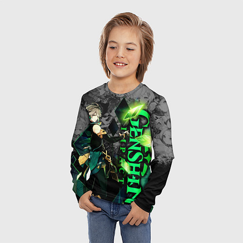 Детский лонгслив Геншин импакт - Аль-Хайтам / 3D-принт – фото 3