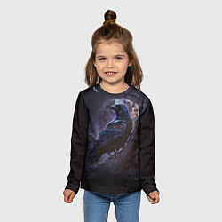 Лонгслив детский Ворон во мраке, цвет: 3D-принт — фото 2