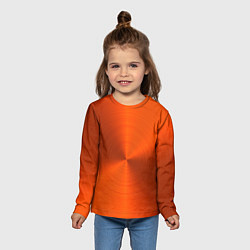 Лонгслив детский Оранжевый волнообразный дисковый узор, цвет: 3D-принт — фото 2