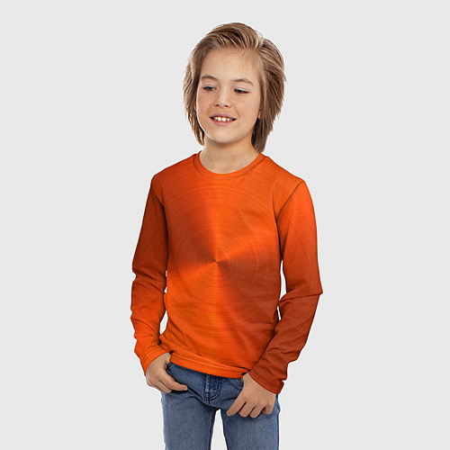 Детский лонгслив Оранжевый волнообразный дисковый узор / 3D-принт – фото 3