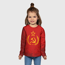 Лонгслив детский СССР серп и молот, цвет: 3D-принт — фото 2