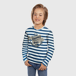Лонгслив детский Северный флот, тельняшка, цвет: 3D-принт — фото 2