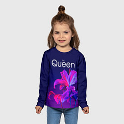 Лонгслив детский The Queen Королева и цветы, цвет: 3D-принт — фото 2