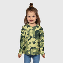 Лонгслив детский Лесной камуфляж, цвет: 3D-принт — фото 2