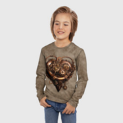 Лонгслив детский Стимпанк сердце, цвет: 3D-принт — фото 2