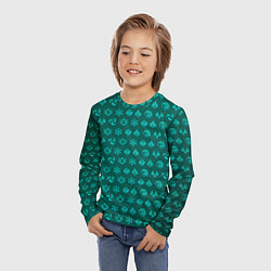 Лонгслив детский Паттерн элементали под анемо, цвет: 3D-принт — фото 2