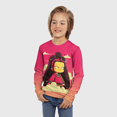 Детский лонгслив Kamado Nezuko simpson / 3D-принт – фото 3