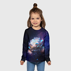 Лонгслив детский Космические звёздные цветы, цвет: 3D-принт — фото 2