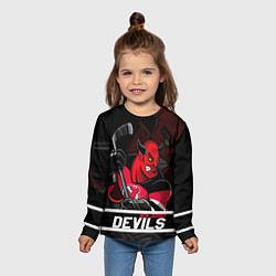 Лонгслив детский New Jersey Devils маскот, цвет: 3D-принт — фото 2