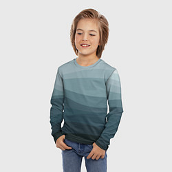 Лонгслив детский Бирюзовые волны, цвет: 3D-принт — фото 2