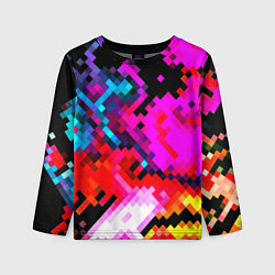 Детский лонгслив Pixel neon mosaic