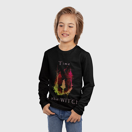 Детский лонгслив Время ведьмы - минимализм / 3D-принт – фото 3