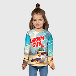 Лонгслив детский Chicken Gun, цвет: 3D-принт — фото 2