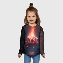 Лонгслив детский Огненный лотус, цвет: 3D-принт — фото 2