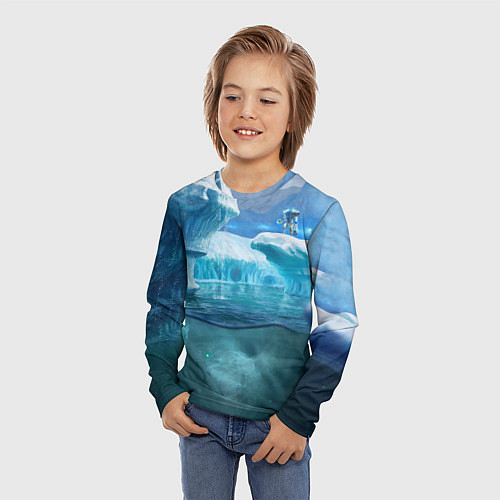 Детский лонгслив Subnautica - КРАБ на леднике / 3D-принт – фото 3