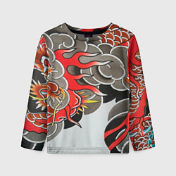 Лонгслив детский Иредзуми: дракон в дыму, цвет: 3D-принт