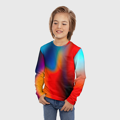 Детский лонгслив Градиент разноцветный / 3D-принт – фото 3