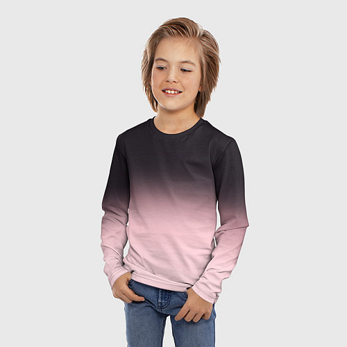 Детский лонгслив Градиент: от черного к розовому / 3D-принт – фото 3