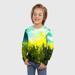 Лонгслив детский Green abstract colors, цвет: 3D-принт — фото 2