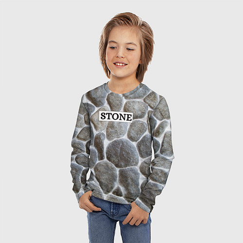 Детский лонгслив Стенка из камня / 3D-принт – фото 3